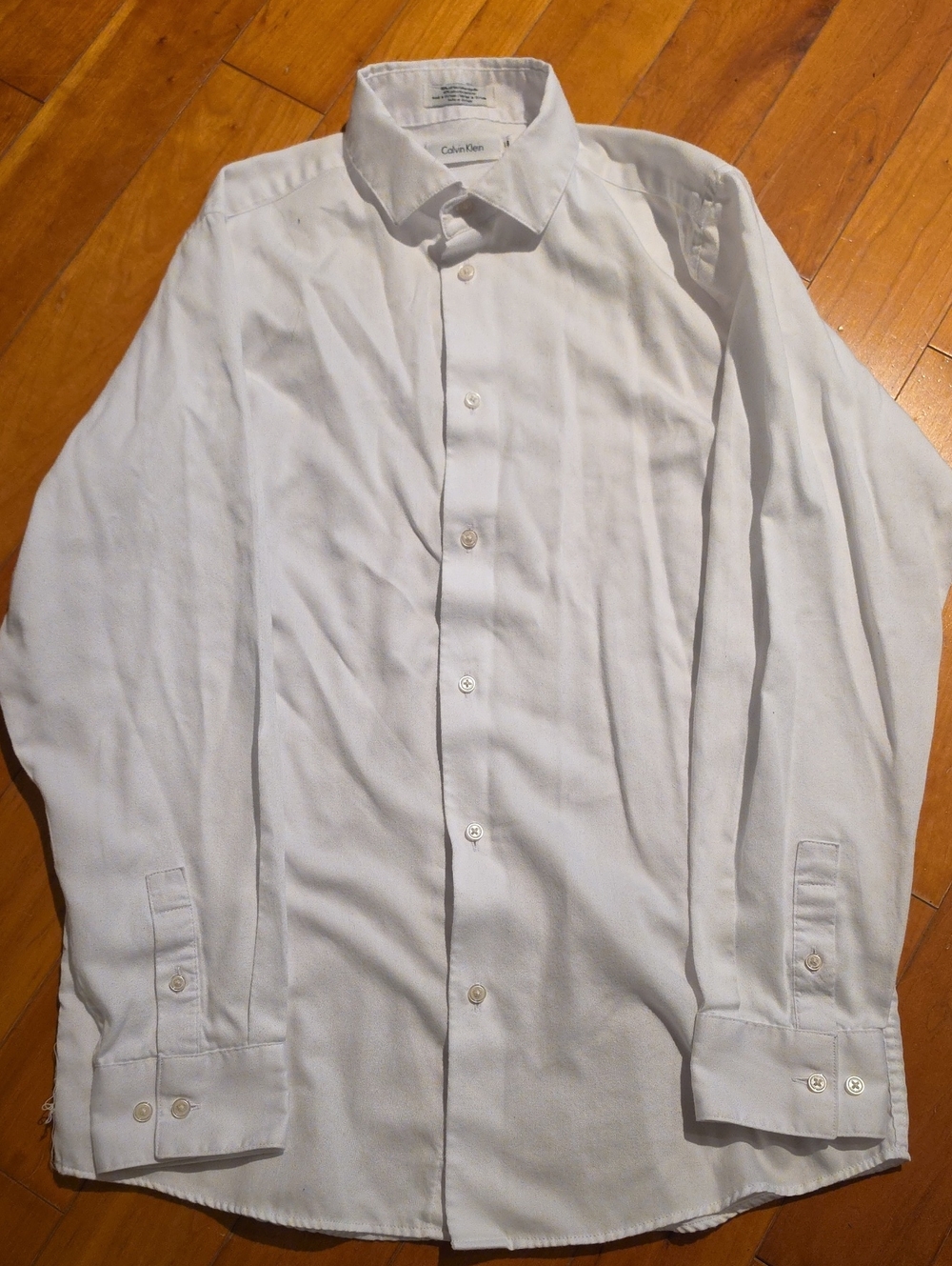 Calvin Klein Boys White Long-Sleeve Dress Shirt - Button Front